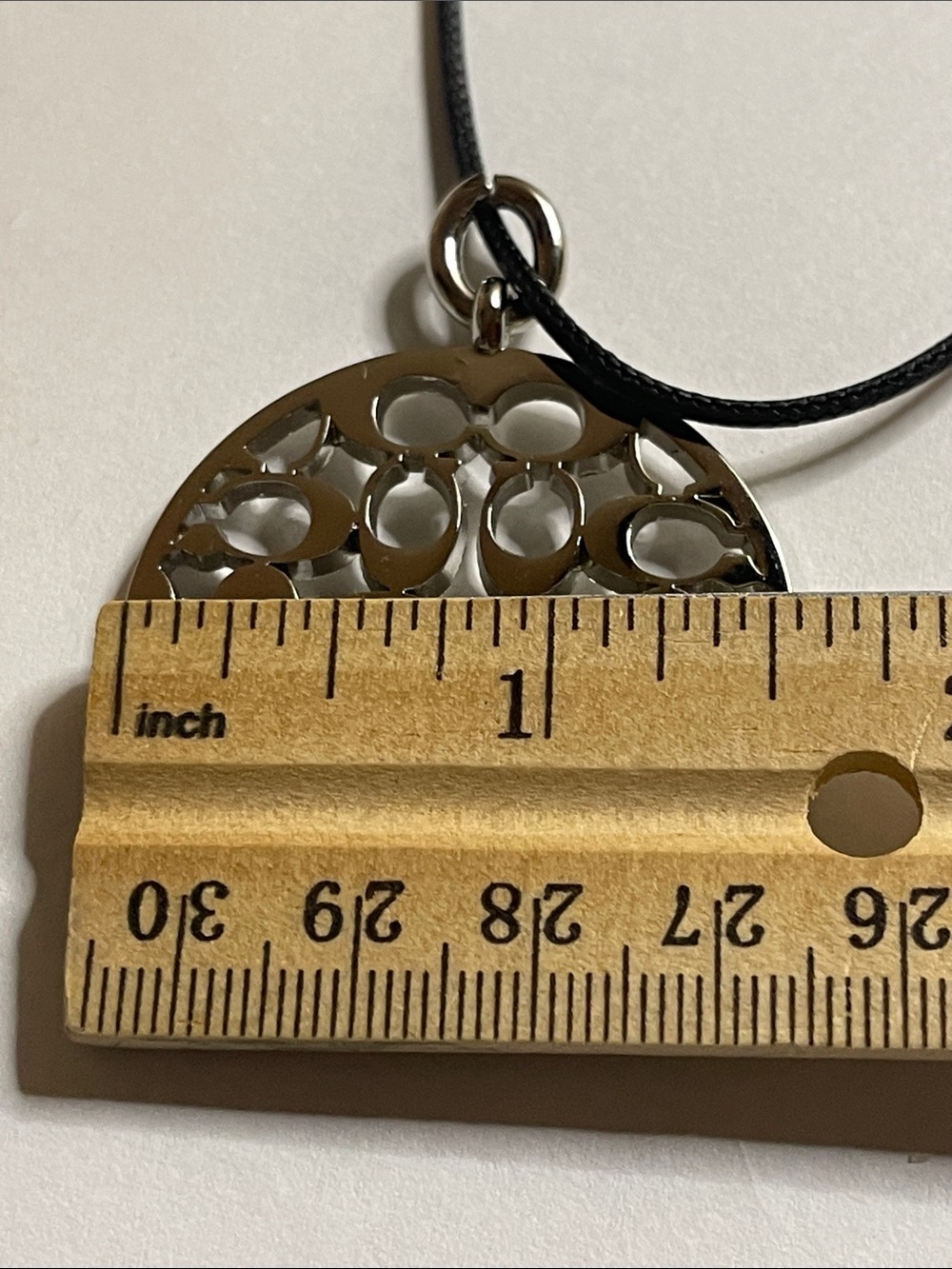Coach Silver-Tone C Logo Cutout Pendant Necklace - Women Jewelry - Picture 10 of 10